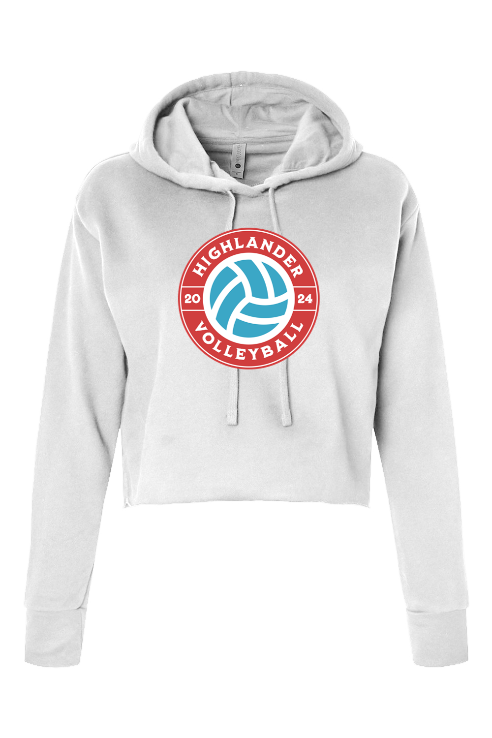 Highlander Volleyball - 2024 Seal - Next Level Apparel Ladies' Cropped Pullover Hooded Sweatshirt